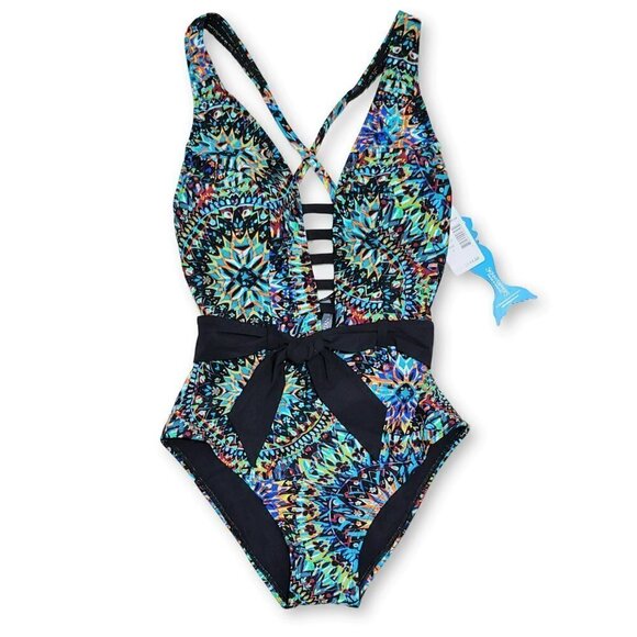 NWT Skinny Dippers By Miraclesuit Motley Tiffi Tummy Control One-Piece Swimsuit - Picture 5 of 7